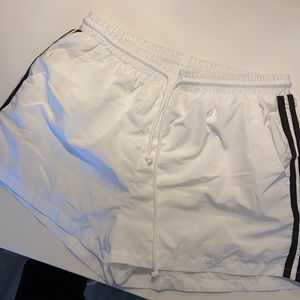 White and black athletic shorts